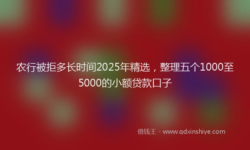 农行被拒多长时间2025年精选，整理五个1000至5000的小额贷款口子