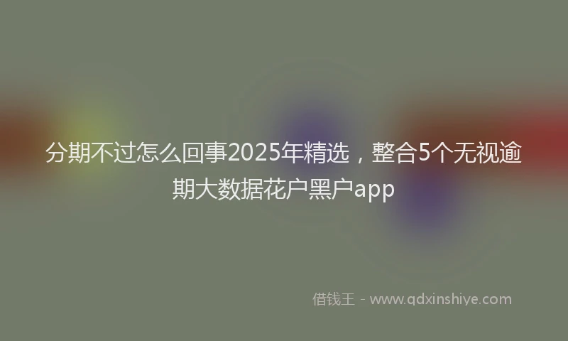 分期不过怎么回事2025年精选，整合5个无视逾期大数据花户黑户app
