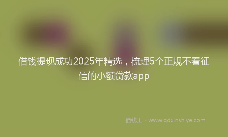 借钱提现成功2025年精选，梳理5个正规不看征信的小额贷款app