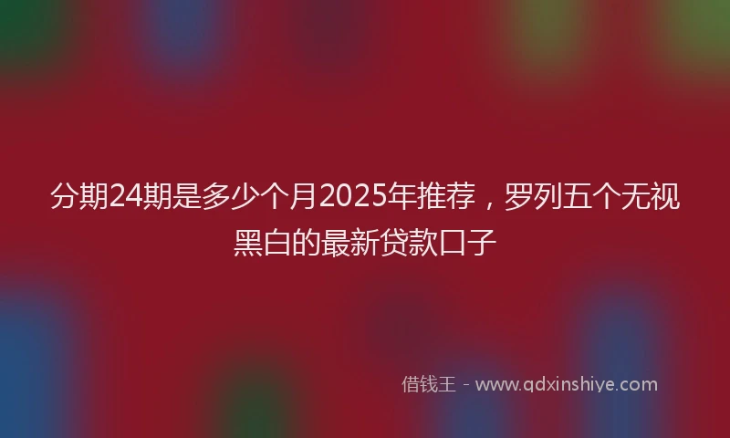 分期24期是多少个月2025年推荐，罗列五个无视黑白的最新贷款口子