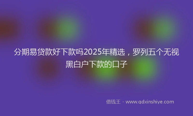 分期易贷款好下款吗2025年精选，罗列五个无视黑白户下款的口子