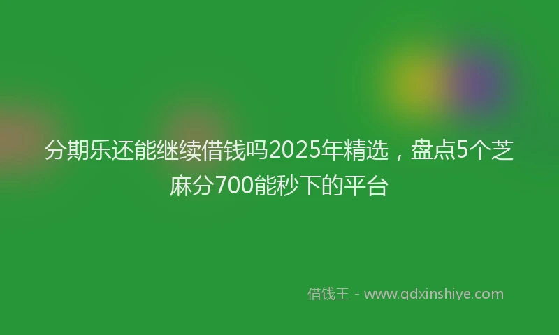 分期乐还能继续借钱吗2025年精选，盘点5个芝麻分700能秒下的平台