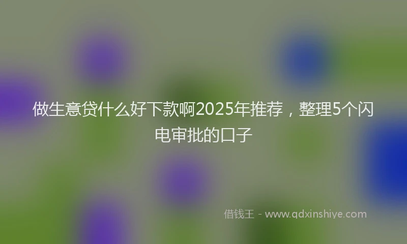 做生意贷什么好下款啊2025年推荐，整理5个闪电审批的口子