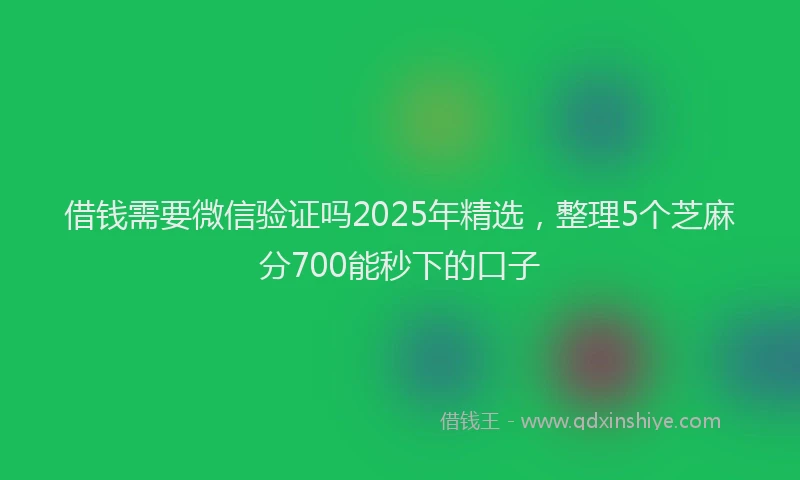 借钱需要微信验证吗2025年精选，整理5个芝麻分700能秒下的口子