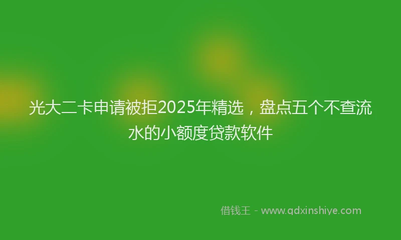 光大二卡申请被拒2025年精选，盘点五个不查流水的小额度贷款软件