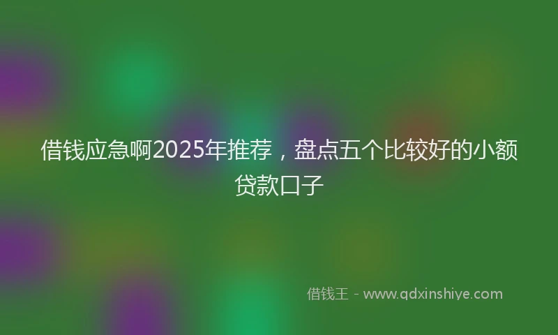 借钱应急啊2025年推荐，盘点五个比较好的小额贷款口子