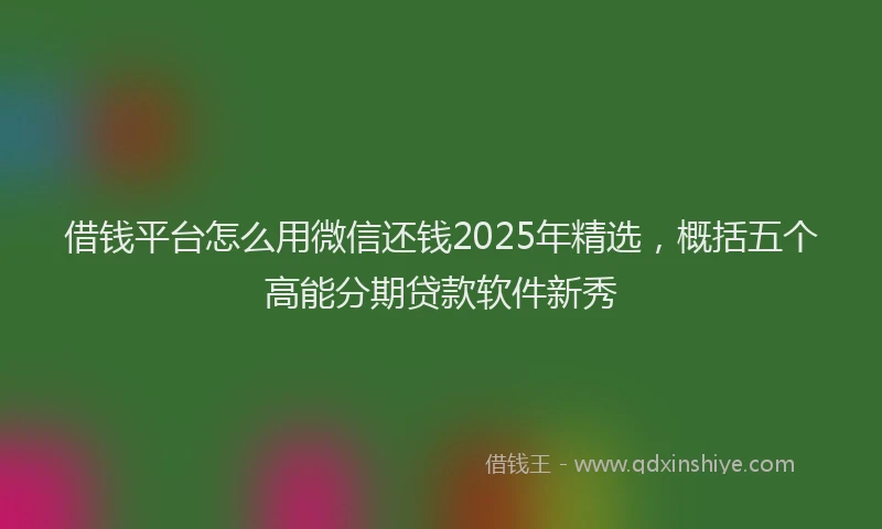 借钱平台怎么用微信还钱2025年精选，概括五个高能分期贷款软件新秀