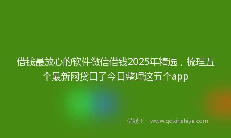 借钱最放心的软件微信借钱2025年精选，梳理五个最新网贷口子今日整理这五个app