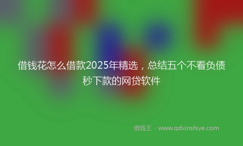 借钱花怎么借款2025年精选，总结五个不看负债秒下款的网贷软件