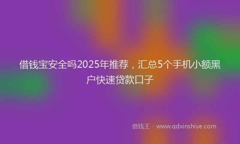 借钱宝安全吗2025年推荐，汇总5个手机小额黑户快速贷款口子