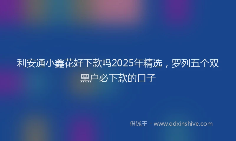 利安通小鑫花好下款吗2025年精选，罗列五个双黑户必下款的口子