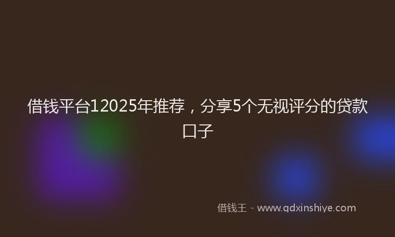 借钱平台12025年推荐，分享5个无视评分的贷款口子