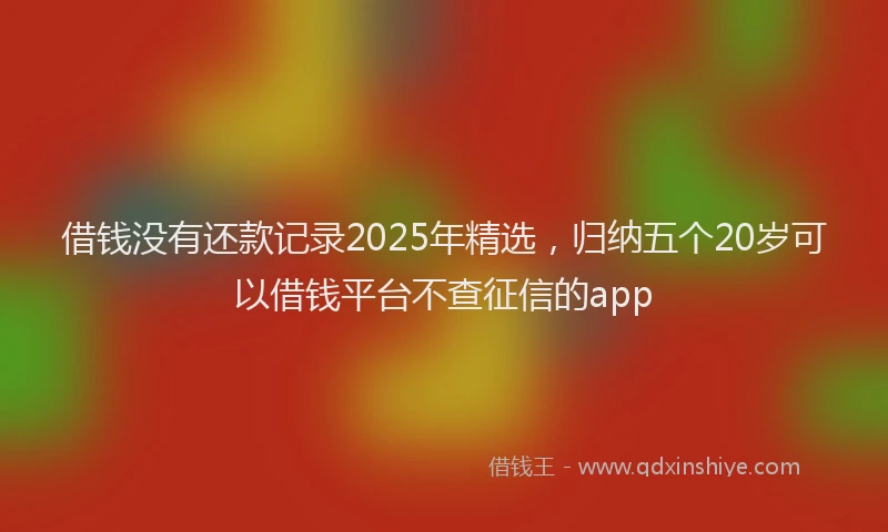 借钱没有还款记录2025年精选，归纳五个20岁可以借钱平台不查征信的app