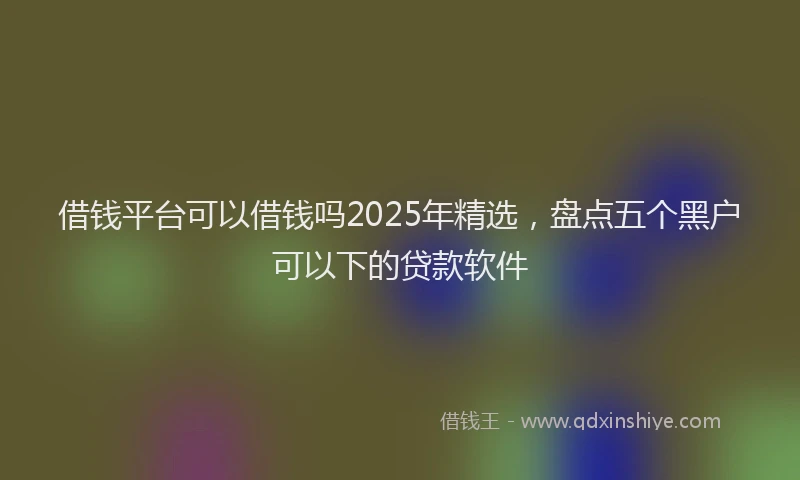 借钱平台可以借钱吗2025年精选，盘点五个黑户可以下的贷款软件