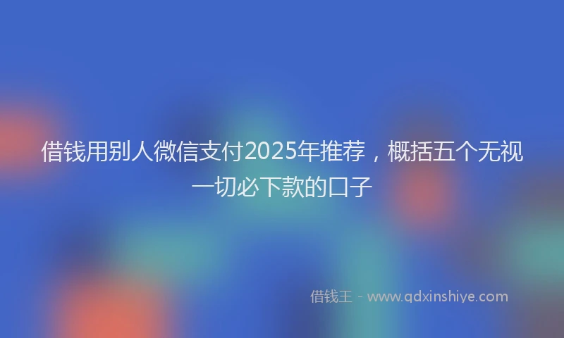 借钱用别人微信支付2025年推荐，概括五个无视一切必下款的口子