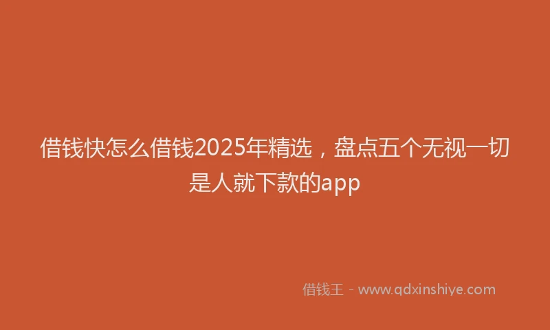借钱快怎么借钱2025年精选，盘点五个无视一切是人就下款的app