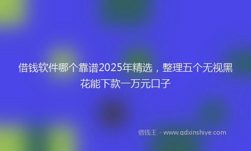 借钱软件哪个靠谱2025年精选，整理五个无视黑花能下款一万元口子