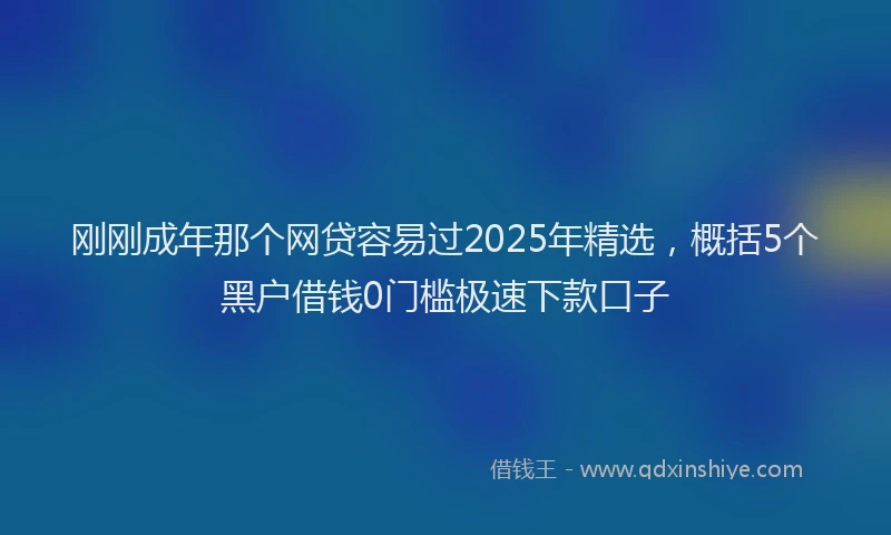刚刚成年那个网贷容易过2025年精选，概括5个黑户借钱0门槛极速下款口子