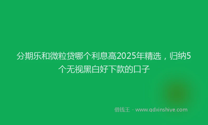 分期乐和微粒贷哪个利息高2025年精选，归纳5个无视黑白好下款的口子