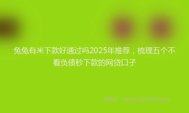 兔兔有米下款好通过吗2025年推荐，梳理五个不看负债秒下款的网贷口子