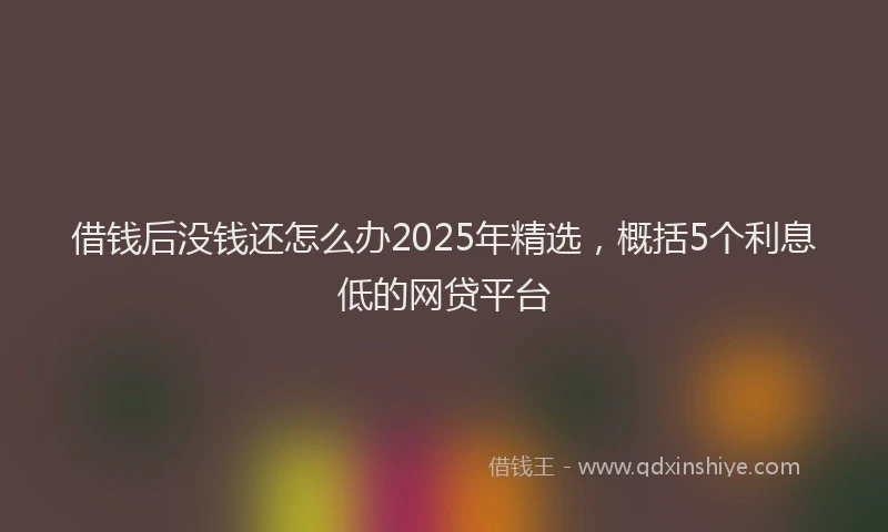 借钱后没钱还怎么办2025年精选，概括5个利息低的网贷平台