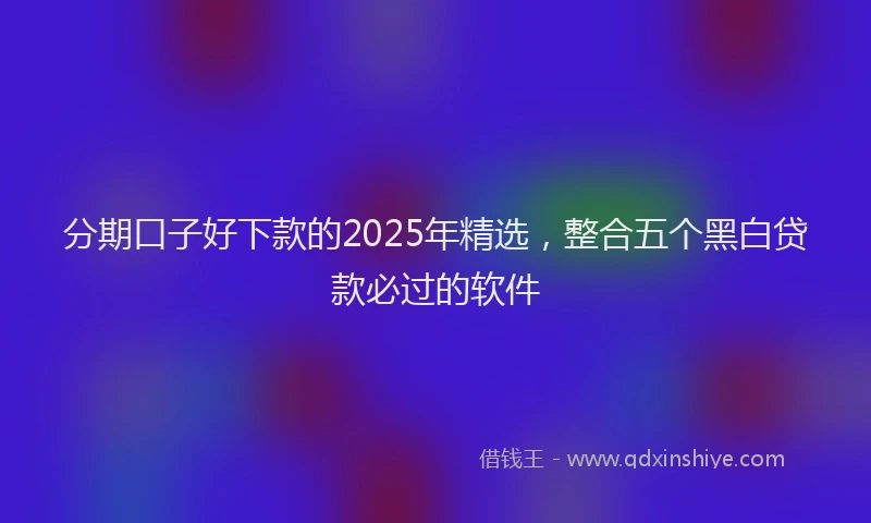 分期口子好下款的2025年精选，整合五个黑白贷款必过的软件