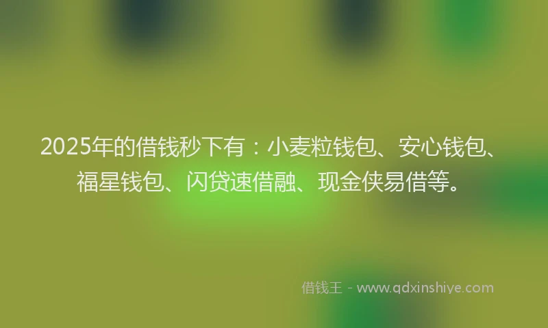 2025年的借钱秒下有：小麦粒钱包、安心钱包、福星钱包、闪贷速借融、现金侠易借等。