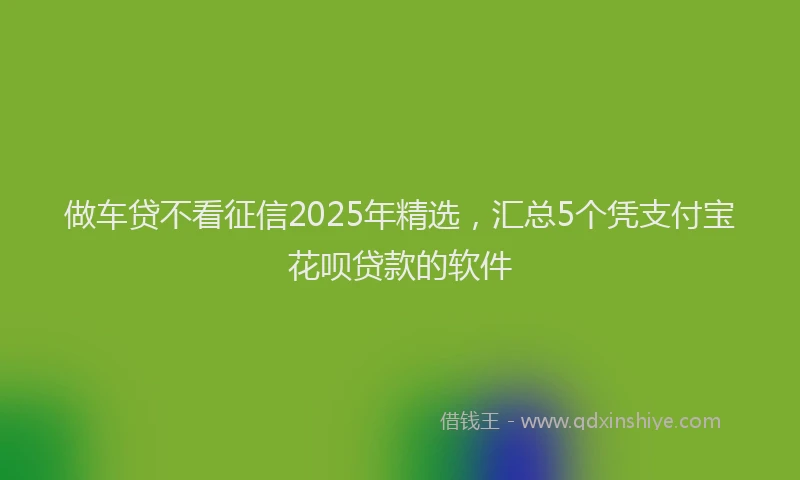做车贷不看征信2025年精选，汇总5个凭支付宝花呗贷款的软件