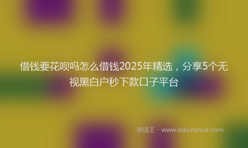 借钱要花呗吗怎么借钱2025年精选，分享5个无视黑白户秒下款口子平台