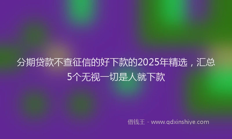 分期贷款不查征信的好下款的2025年精选，汇总5个无视一切是人就下款