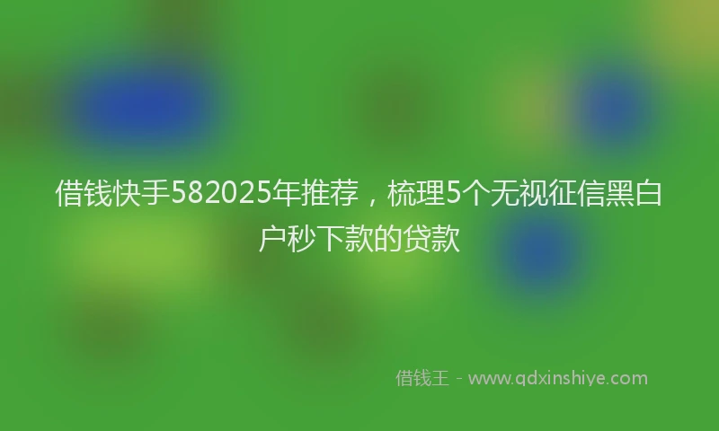 借钱快手582025年推荐，梳理5个无视征信黑白户秒下款的贷款
