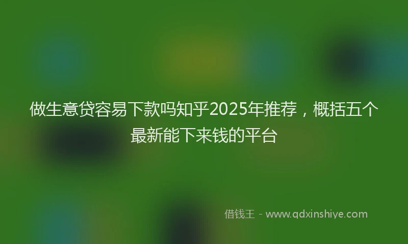 做生意贷容易下款吗知乎2025年推荐，概括五个最新能下来钱的平台