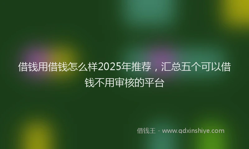 借钱用借钱怎么样2025年推荐，汇总五个可以借钱不用审核的平台