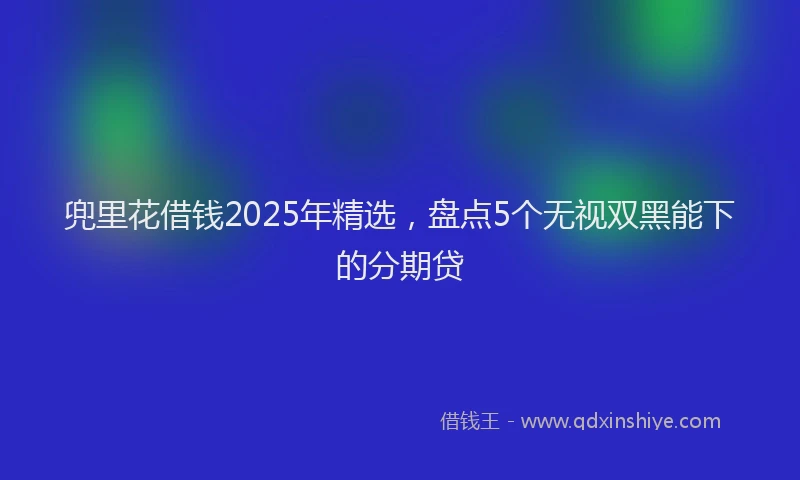 兜里花借钱2025年精选，盘点5个无视双黑能下的分期贷