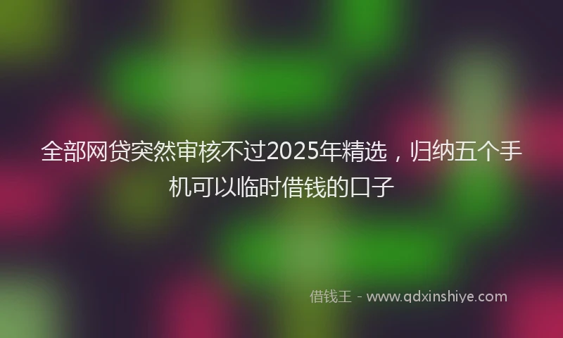 全部网贷突然审核不过2025年精选，归纳五个手机可以临时借钱的口子