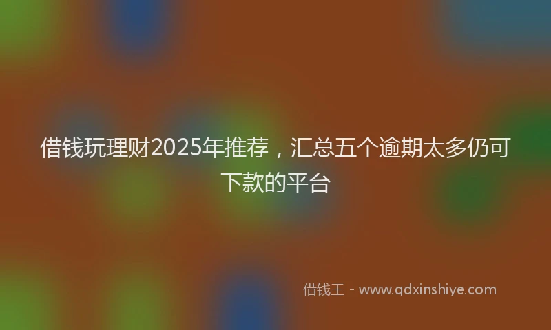借钱玩理财2025年推荐，汇总五个逾期太多仍可下款的平台