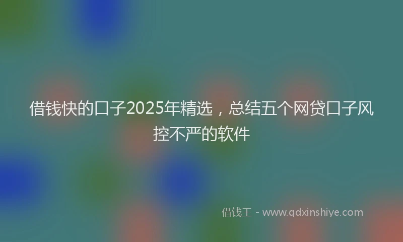 借钱快的口子2025年精选，总结五个网贷口子风控不严的软件