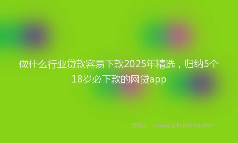 做什么行业贷款容易下款2025年精选，归纳5个18岁必下款的网贷app