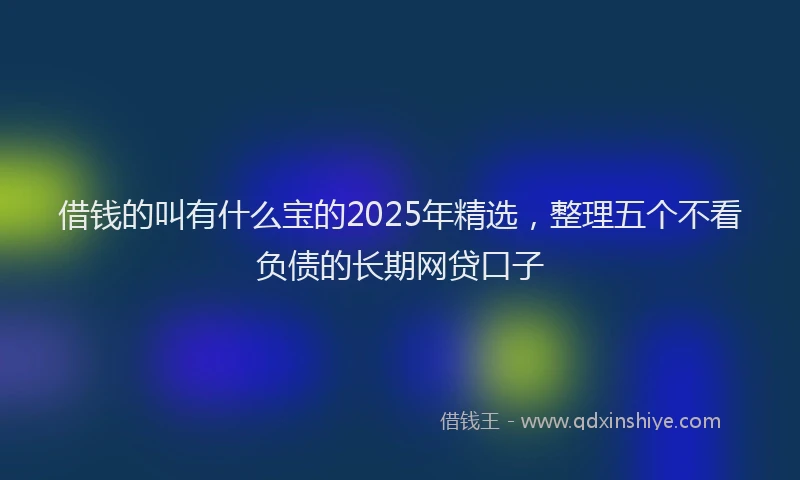 借钱的叫有什么宝的2025年精选，整理五个不看负债的长期网贷口子