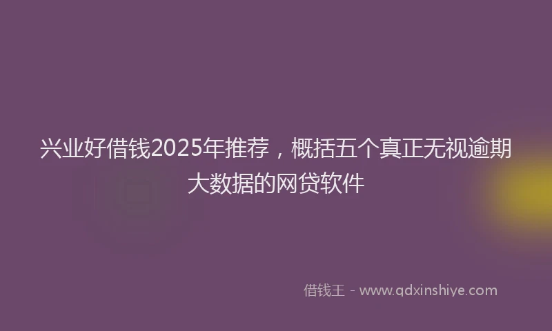 兴业好借钱2025年推荐，概括五个真正无视逾期大数据的网贷软件