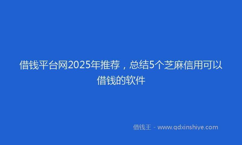 借钱平台网2025年推荐，总结5个芝麻信用可以借钱的软件