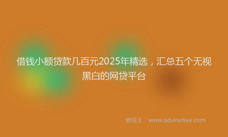 借钱小额贷款几百元2025年精选，汇总五个无视黑白的网贷平台