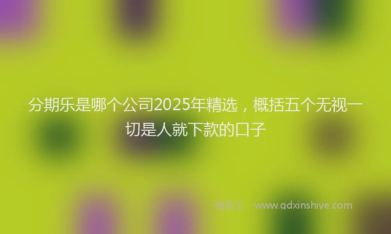 分期乐是哪个公司2025年精选，概括五个无视一切是人就下款的口子