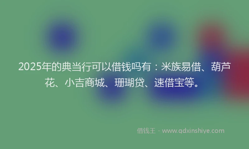 2025年的典当行可以借钱吗有：米族易借、葫芦花、小吉商城、珊瑚贷、速借宝等。