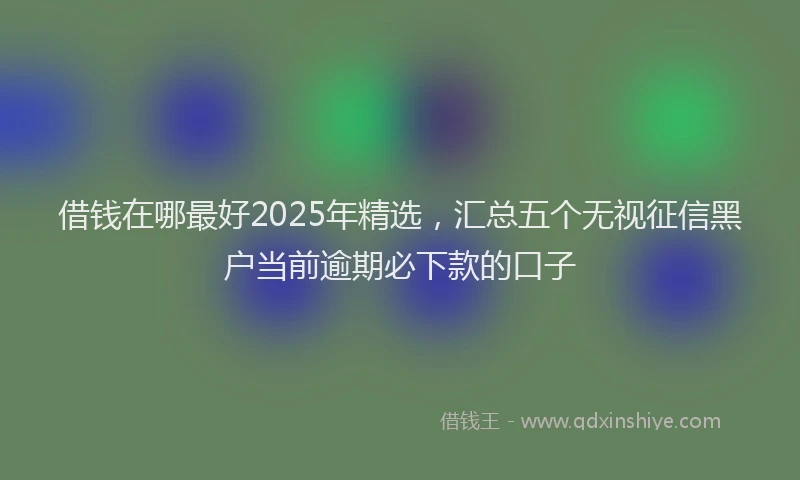 借钱在哪最好2025年精选，汇总五个无视征信黑户当前逾期必下款的口子