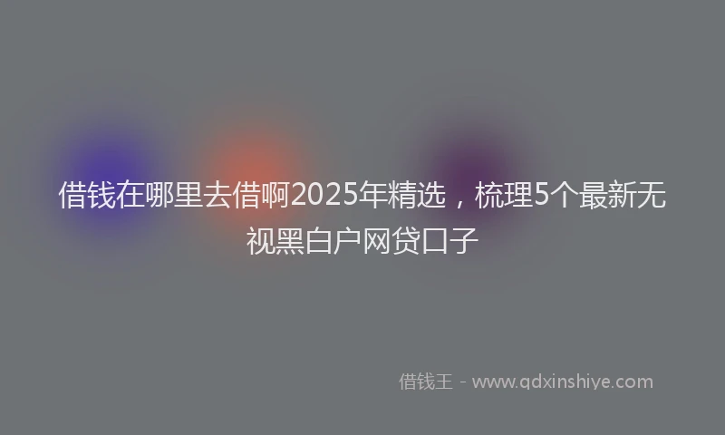 借钱在哪里去借啊2025年精选，梳理5个最新无视黑白户网贷口子