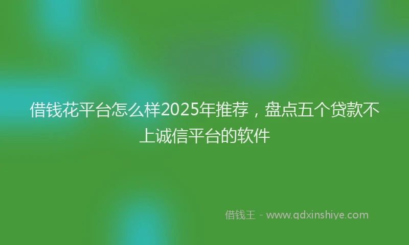 借钱花平台怎么样2025年推荐，盘点五个贷款不上诚信平台的软件