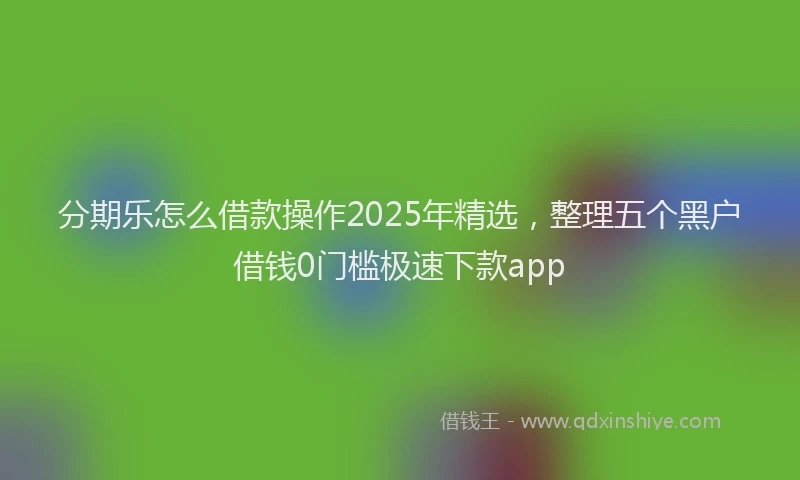分期乐怎么借款操作2025年精选，整理五个黑户借钱0门槛极速下款app