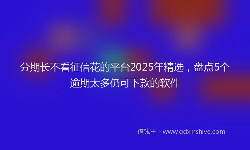 分期长不看征信花的平台2025年精选，盘点5个逾期太多仍可下款的软件