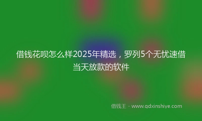 借钱花呗怎么样2025年精选，罗列5个无忧速借当天放款的软件